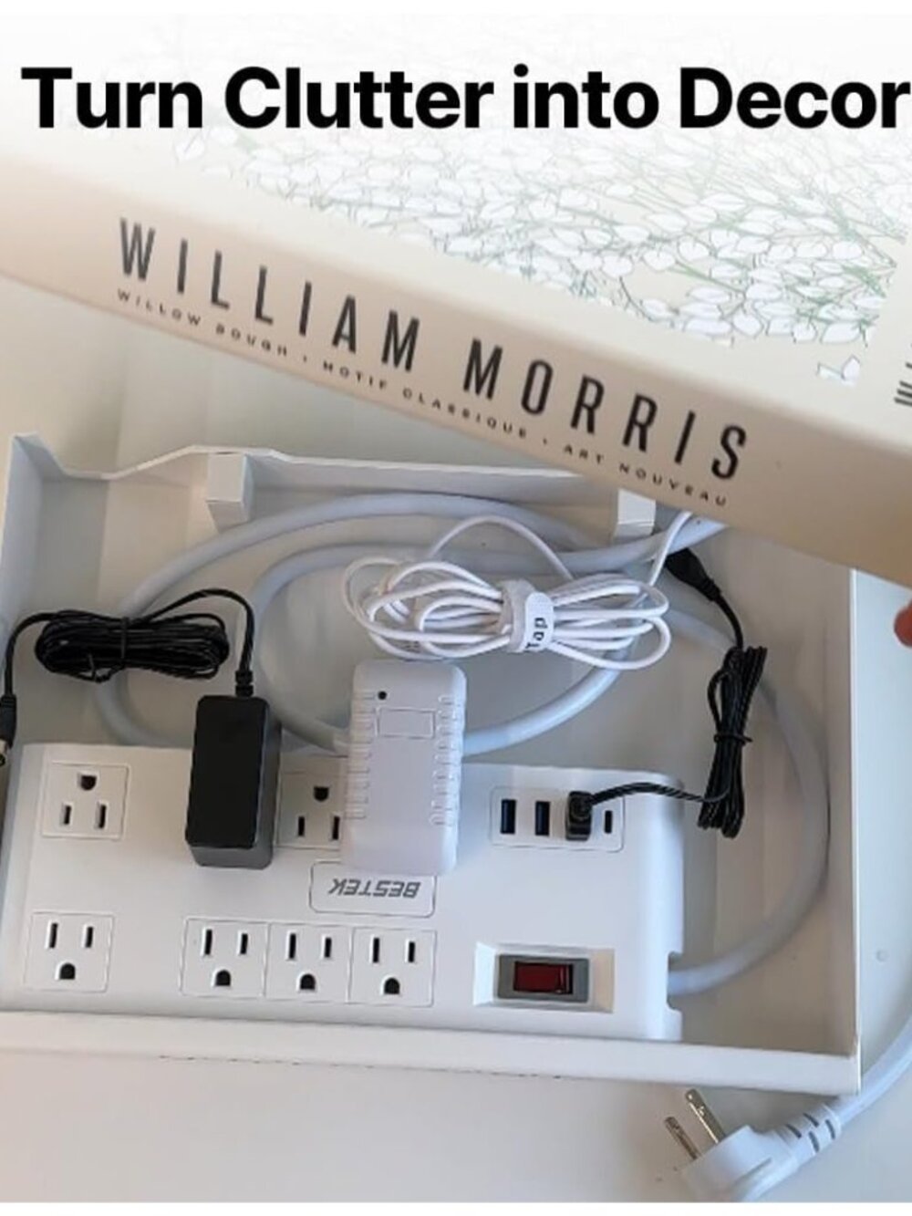 Book Shape Decorative Cable Management Box - Expandable Cable Organizer Box with - Picture 3 of 9